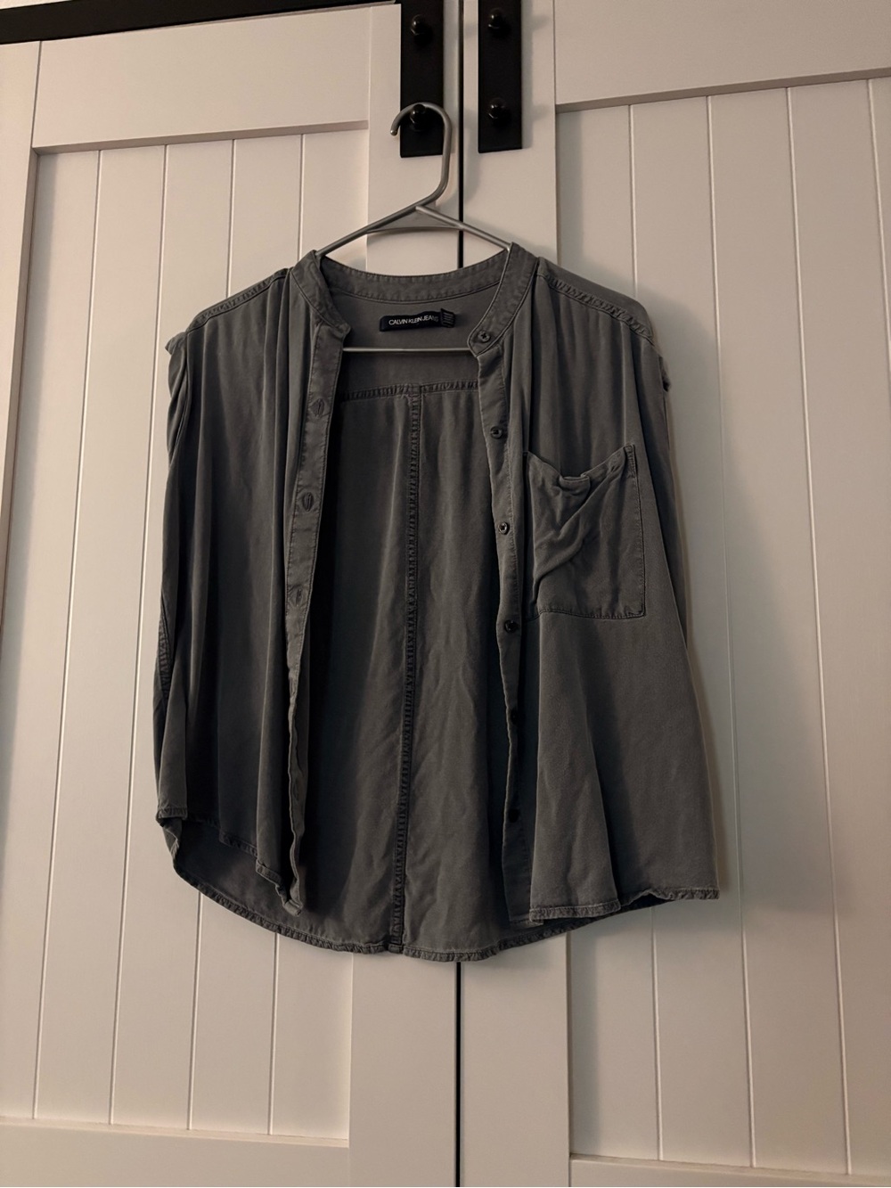 Casual Grey women’s Button-Front Shirt